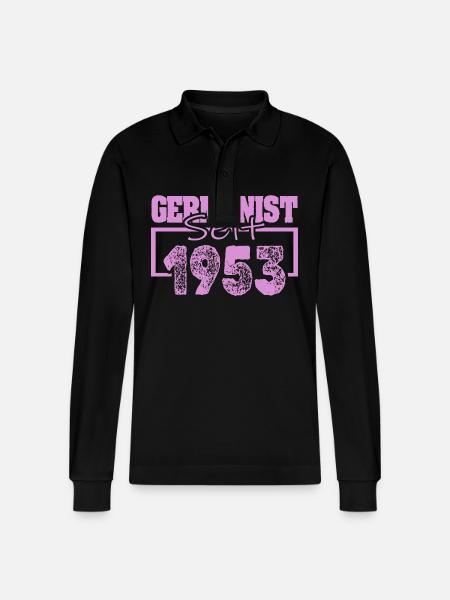 Born in 1953 - Stanley/Stella Organic Unisex Long-Sleeved Polo Shirt Prepster - black