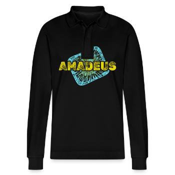 Temps libre Amadeus - Polo à manches longues bio PREPSTER Stanley/Stella Unisexe - noir - Devant - Anna (173cm) & Nico (186cm)