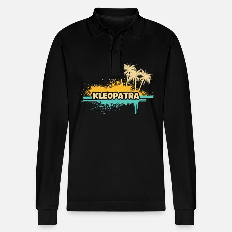Urlaub Kleopatra - Stanley/Stella Unisex Bio-Langarm-Poloshirt Prepster - Schwarz