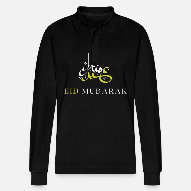 Islam Eid Mubarak - Stanley/Stella Unisex Bio-Langarm-Poloshirt Prepster - Schwarz