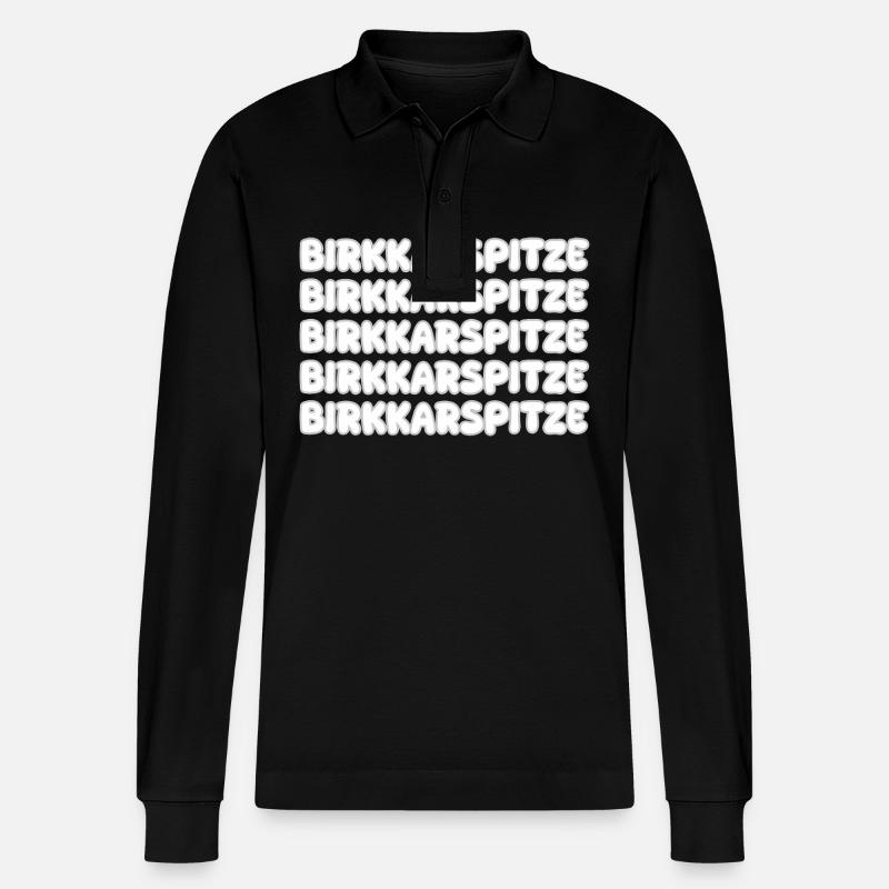 Birkkarspitze als Klettern - Stanley/Stella Unisex Bio-Langarm-Poloshirt Prepster - Schwarz