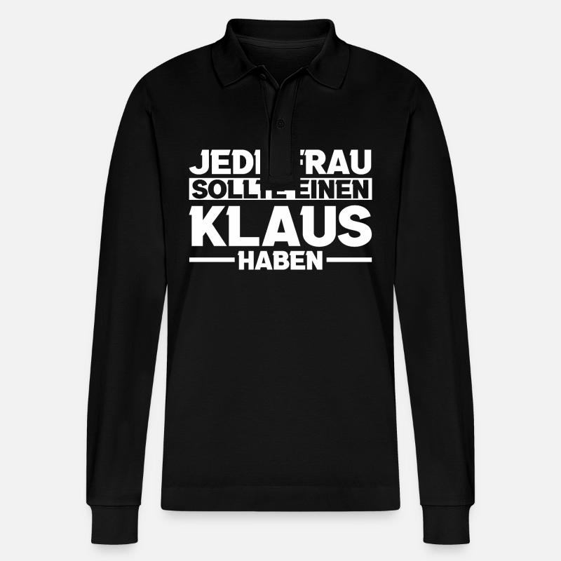 Klaus - Stanley/Stella Unisex Bio-Langarm-Poloshirt Prepster - Schwarz
