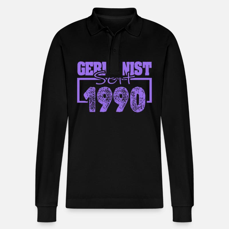 Studi 1990 - Stanley/Stella Unisex Bio-Langarm-Poloshirt Prepster - Schwarz