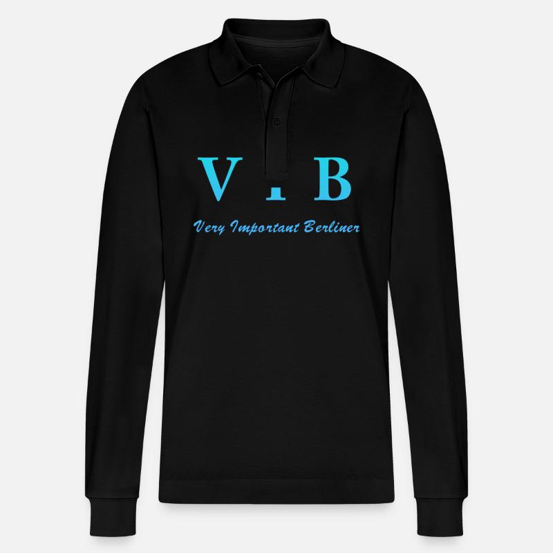 Berlin, VIB, Berlin VIP - Stanley/Stella Unisex Bio-Langarm-Poloshirt Prepster - Schwarz