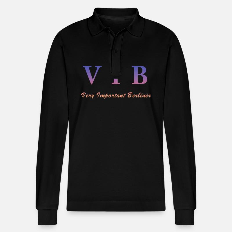 VIP - Berlin - Stanley/Stella Unisex Bio-Langarm-Poloshirt Prepster - Schwarz