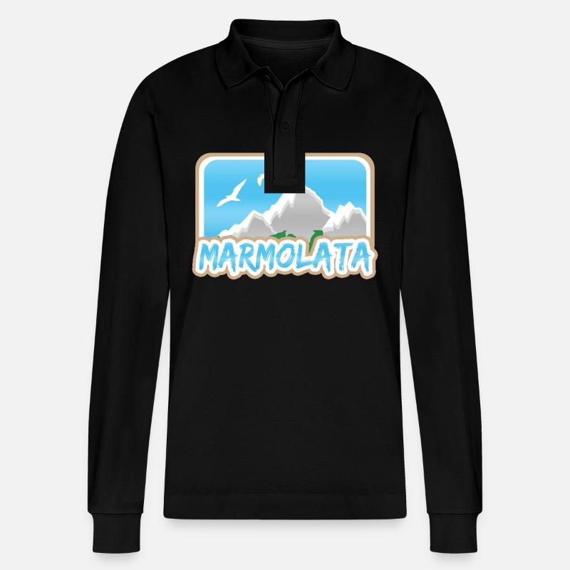 Marmolata als Marmolata - Stanley/Stella Unisex Bio-Langarm-Poloshirt Prepster - Schwarz