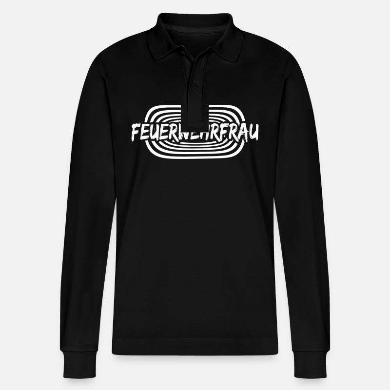 Arbeit Feuerwehrfrau - Stanley/Stella Unisex Bio-Langarm-Poloshirt Prepster - Schwarz