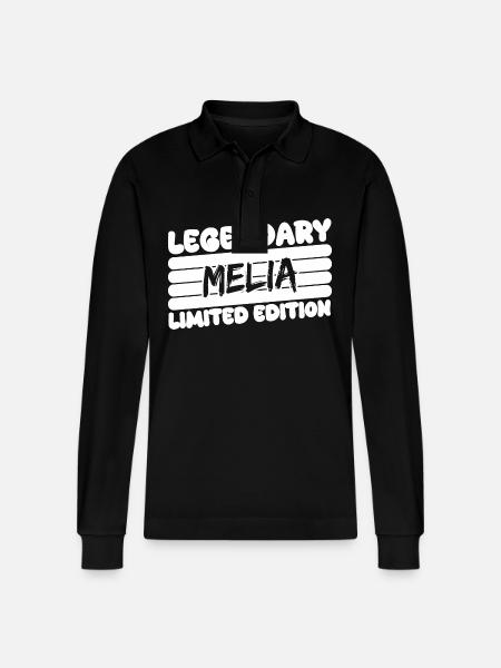 Melia as a name - Stanley/Stella Organic Unisex Long-Sleeved Polo Shirt Prepster - black
