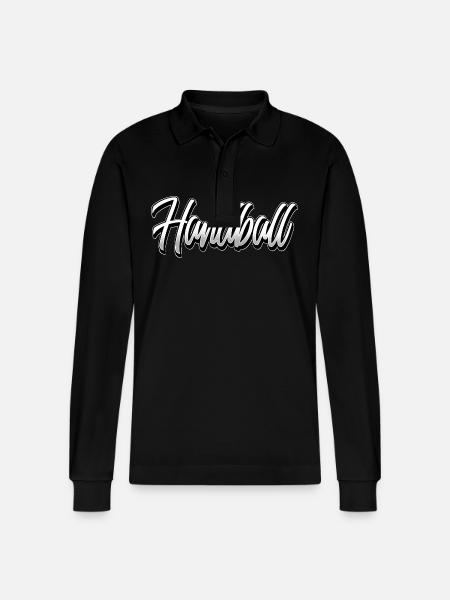 Handball - Stanley/Stella Organic Unisex Long-Sleeved Polo Shirt Prepster - black