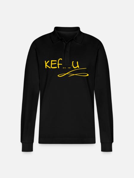 First name Keanu - Stanley/Stella Organic Unisex Long-Sleeved Polo Shirt Prepster - black
