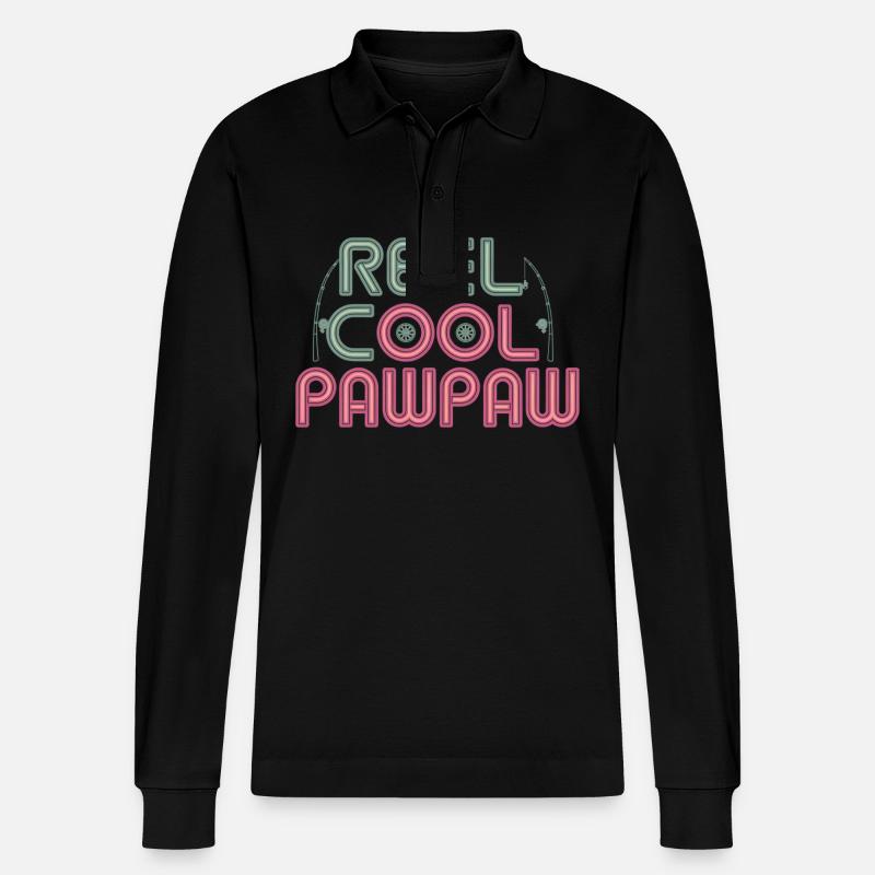 Reel Cool Pawpaw 15 - Stanley/Stella Unisex Bio-Langarm-Poloshirt Prepster - Schwarz