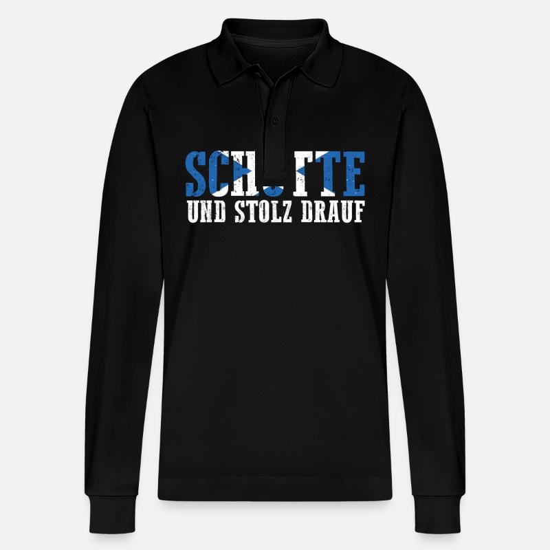 Schotten Schottisch Schottland - Stanley/Stella Unisex Bio-Langarm-Poloshirt Prepster - Schwarz