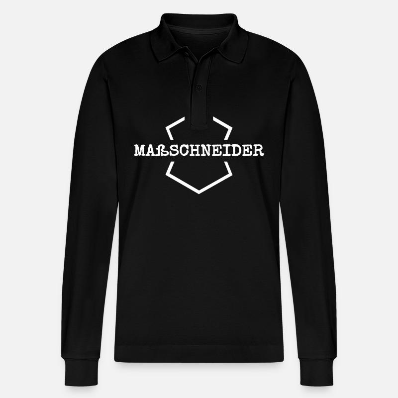 Arbeit Maßschneider - Stanley/Stella Unisex Bio-Langarm-Poloshirt Prepster - Schwarz