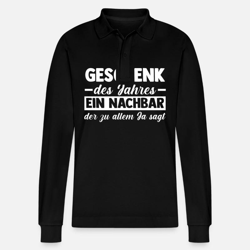 Nachbarschaft Bester Nachbar - Stanley/Stella Unisex Bio-Langarm-Poloshirt Prepster - Schwarz