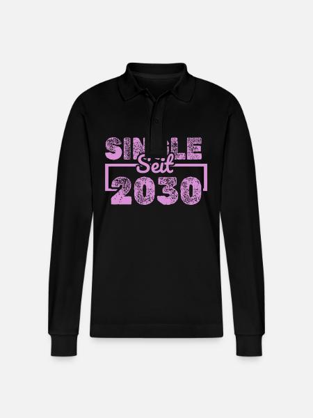since 2030 - Stanley/Stella Organic Unisex Long-Sleeved Polo Shirt Prepster - black