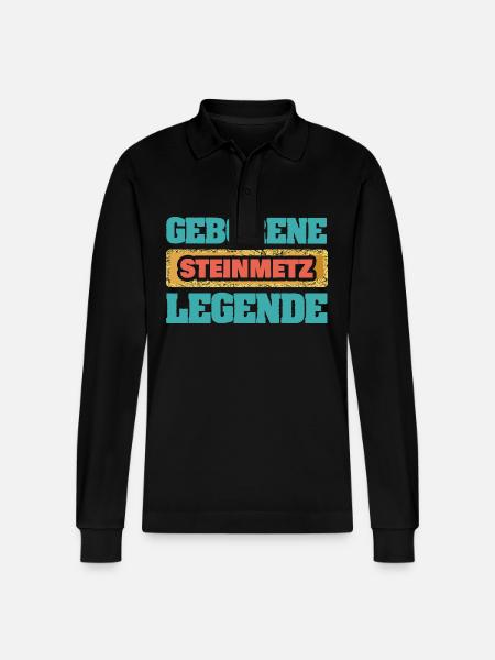 Gift for stonemason - Stanley/Stella Organic Unisex Long-Sleeved Polo Shirt Prepster - black