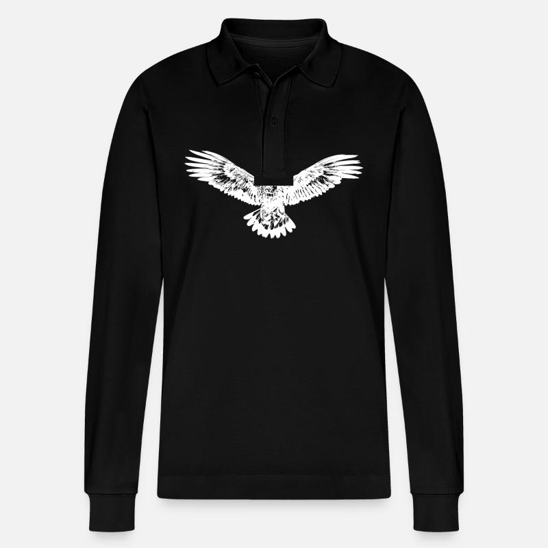 Adler - Stanley/Stella Unisex Bio-Langarm-Poloshirt Prepster - Schwarz