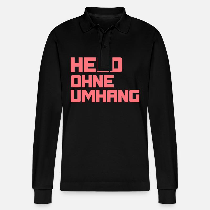 Held ohne Umhang - Stanley/Stella Unisex Bio-Langarm-Poloshirt Prepster - Schwarz