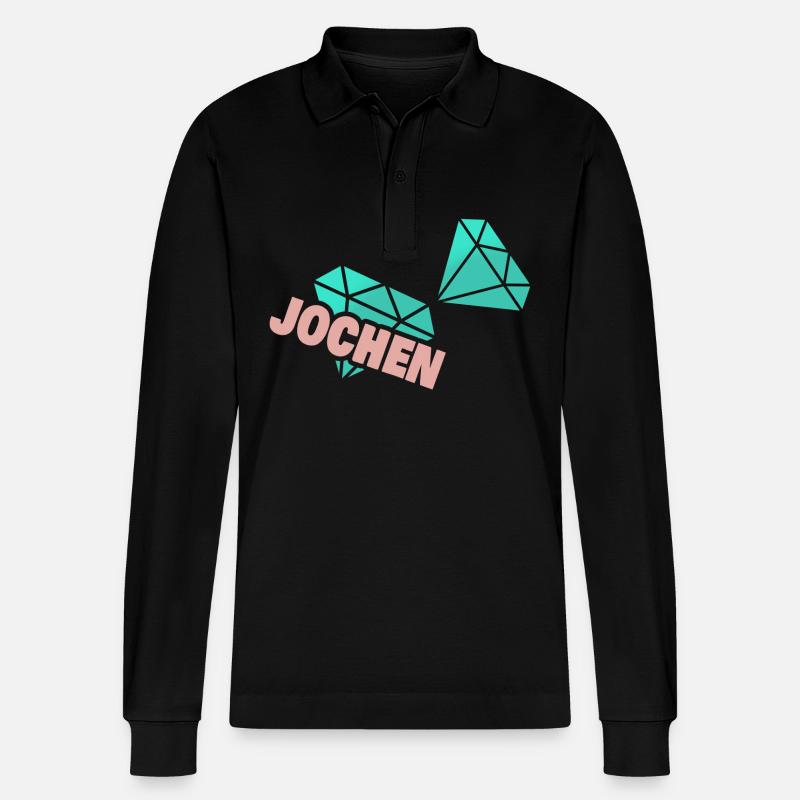 Jochen als Papa - Stanley/Stella Unisex Bio-Langarm-Poloshirt Prepster - Schwarz