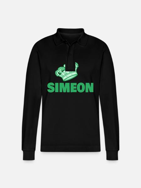 Simeon as a given name - Stanley/Stella Organic Unisex Long-Sleeved Polo Shirt Prepster - black