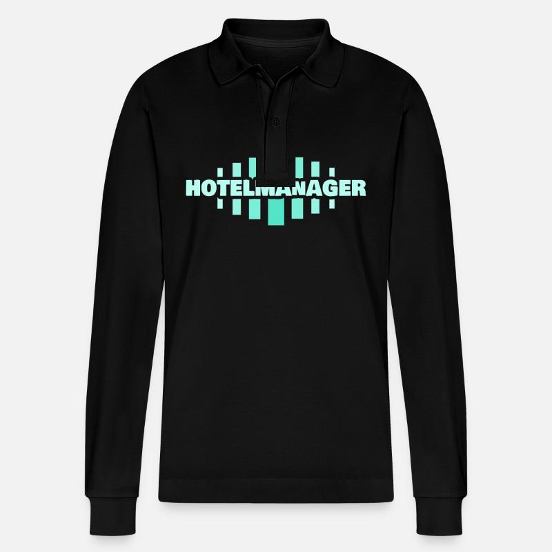 Hotelmanager als Beruf - Stanley/Stella Unisex Bio-Langarm-Poloshirt Prepster - Schwarz