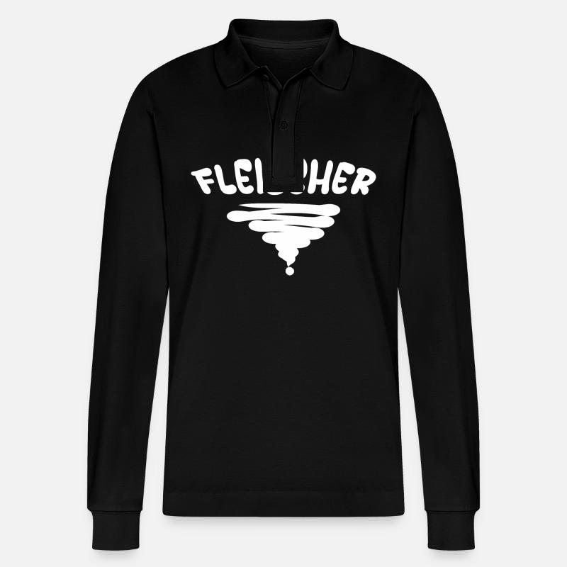 Fleischer - Stanley/Stella Unisex Bio-Langarm-Poloshirt Prepster - Schwarz