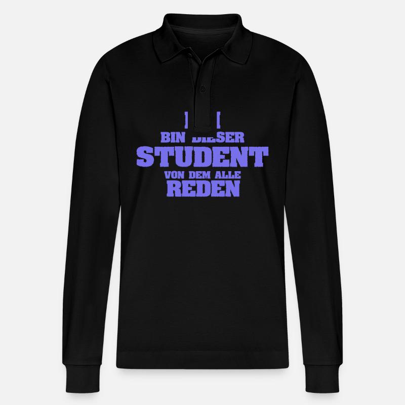 Beruf Student - Stanley/Stella Unisex Bio-Langarm-Poloshirt Prepster - Schwarz