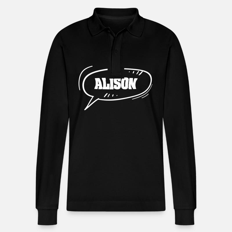 Alison comme prénom - Polo à manches longues bio PREPSTER Stanley/Stella Unisexe - noir