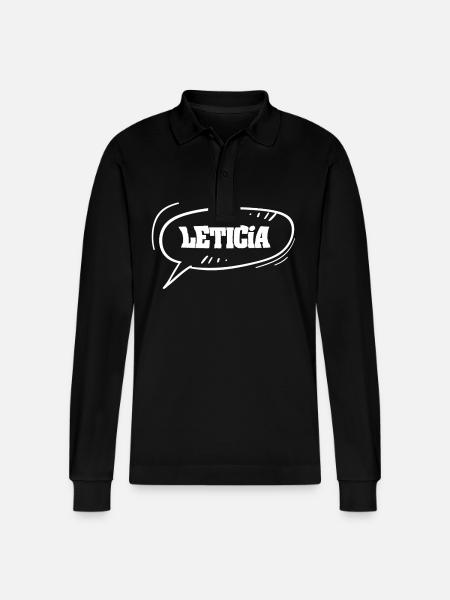 Leticia as a given name - Stanley/Stella Organic Unisex Long-Sleeved Polo Shirt Prepster - black