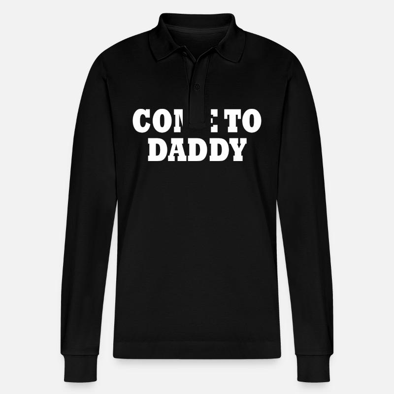 come to daddy - Stanley/Stella Unisex Bio-Langarm-Poloshirt Prepster - Schwarz