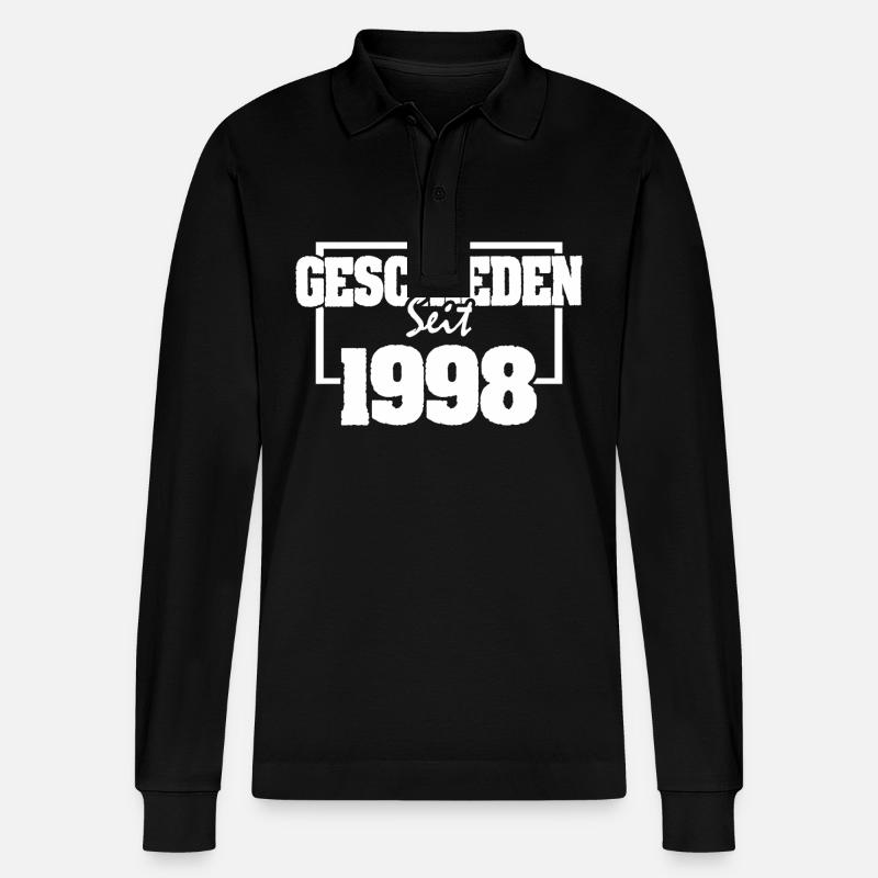 Sprüche 1998 - Stanley/Stella Unisex Bio-Langarm-Poloshirt Prepster - Schwarz