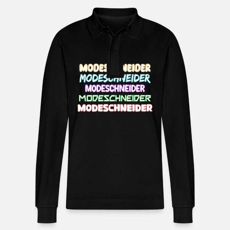 Job Modeschneider - Stanley/Stella Unisex Bio-Langarm-Poloshirt Prepster - Schwarz