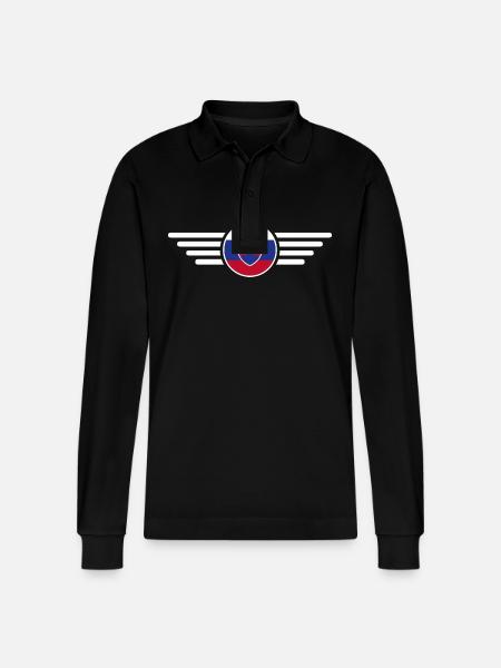 Slovakia Style Design T-Shirt - Stanley/Stella Organic Unisex Long-Sleeved Polo Shirt Prepster - black