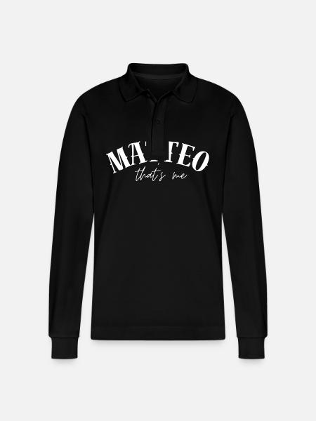 Matteo Name First Name Gifts - Stanley/Stella Organic Unisex Long-Sleeved Polo Shirt Prepster - black