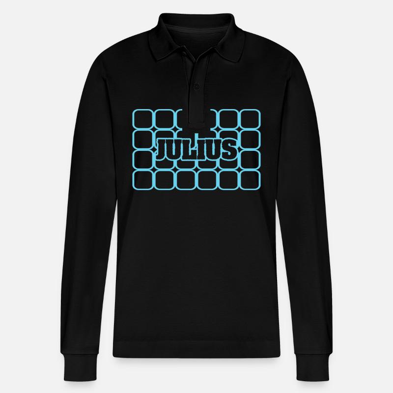 Julius als Männername - Stanley/Stella Unisex Bio-Langarm-Poloshirt Prepster - Schwarz