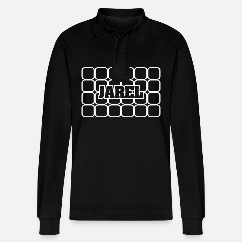 Männername Jarel - Stanley/Stella Unisex Bio-Langarm-Poloshirt Prepster - Schwarz