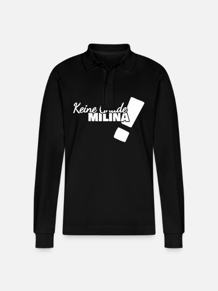 Funny Milina - Stanley/Stella Organic Unisex Long-Sleeved Polo Shirt Prepster - black