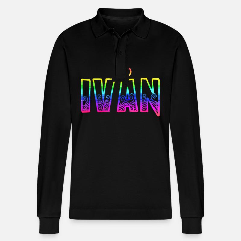 ivån rs regenbogen - Stanley/Stella Unisex Bio-Langarm-Poloshirt Prepster - Schwarz