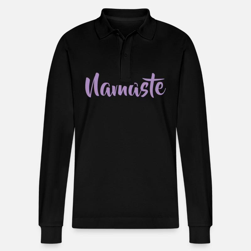 Namaste - Stanley/Stella Unisex Bio-Langarm-Poloshirt Prepster - Schwarz