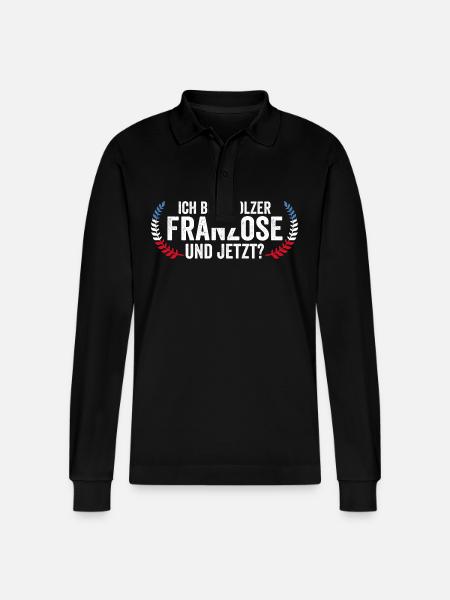 French French France - Stanley/Stella Organic Unisex Long-Sleeved Polo Shirt Prepster - black