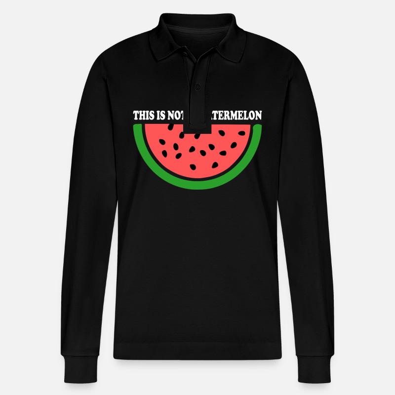 THIS IS NOT A WATERMELON - Polo à manches longues bio PREPSTER Stanley/Stella Unisexe - noir