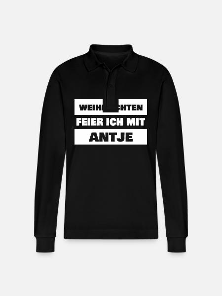 Antje - Stanley/Stella Organic Unisex Long-Sleeved Polo Shirt Prepster - black