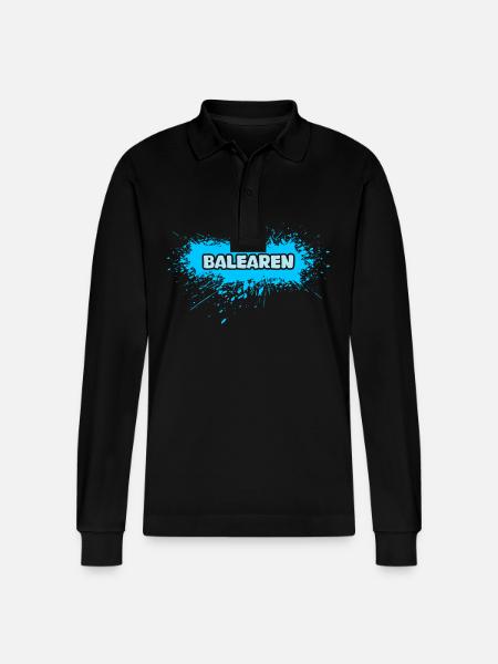Sonne Balearen - Stanley/Stella Unisex Bio-Langarm-Poloshirt Prepster - Schwarz
