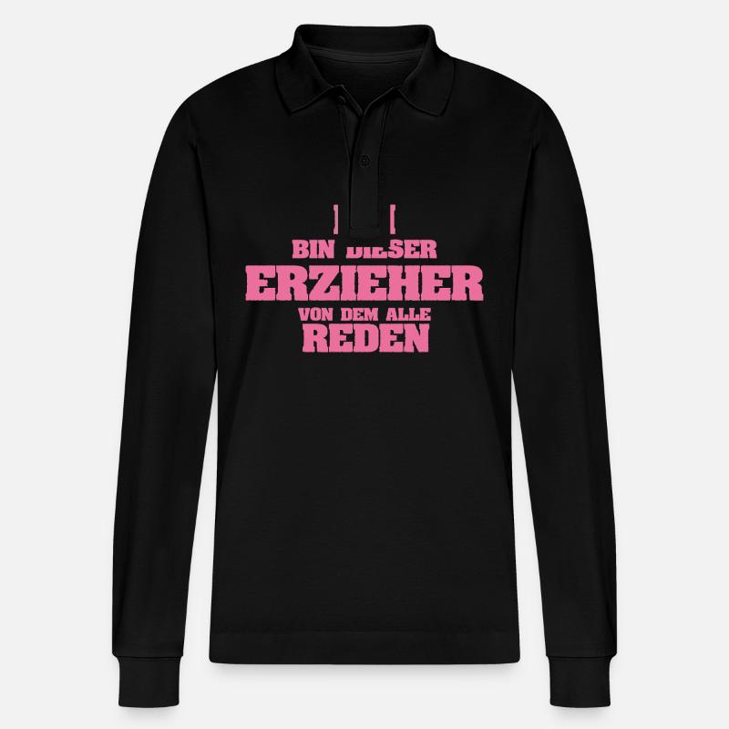 Beruf Erzieher - Stanley/Stella Unisex Bio-Langarm-Poloshirt Prepster - Schwarz