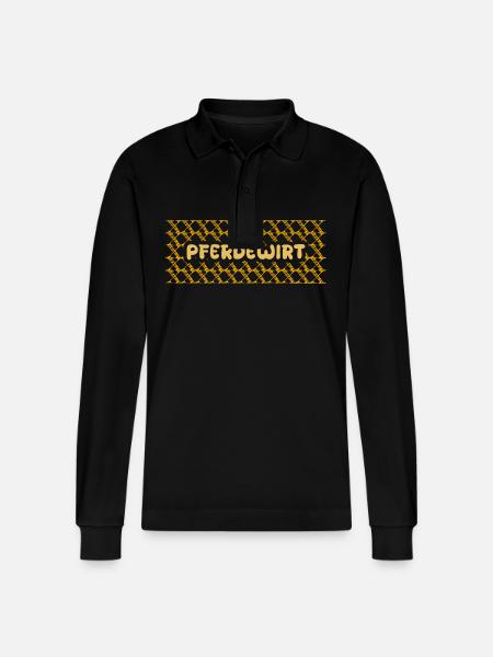 Geschenk für Pferdewirt - Stanley/Stella Unisex Bio-Langarm-Poloshirt Prepster - Schwarz