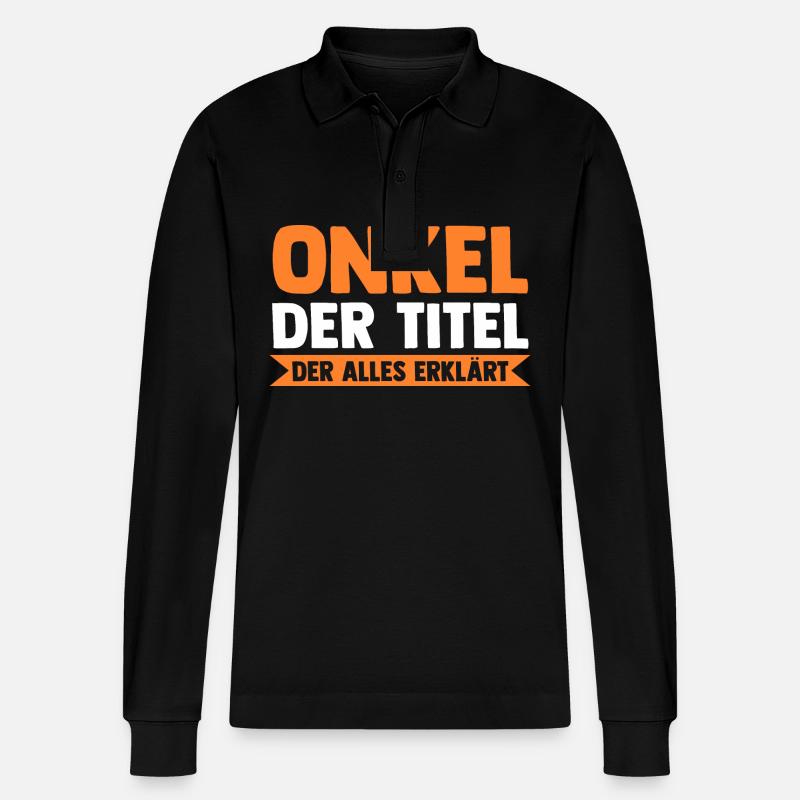 Onkel - Stanley/Stella Unisex Bio-Langarm-Poloshirt Prepster - Schwarz