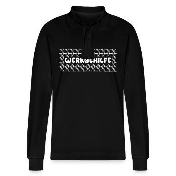 Job Assistant - Stanley/Stella Organic Unisex Long-Sleeved Polo Shirt Prepster - black - Front - Anna (173cm) & Nico (186cm)