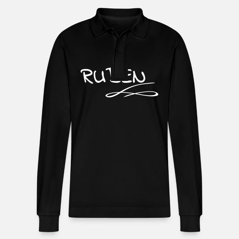 Ruben - Stanley/Stella Unisex Bio-Langarm-Poloshirt Prepster - Schwarz