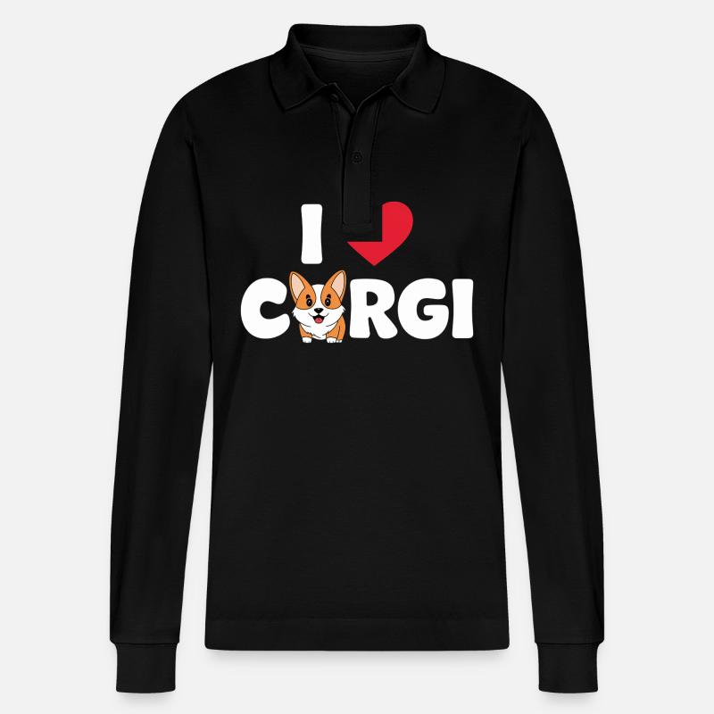 Corgi - Stanley/Stella Unisex Bio-Langarm-Poloshirt Prepster - Schwarz