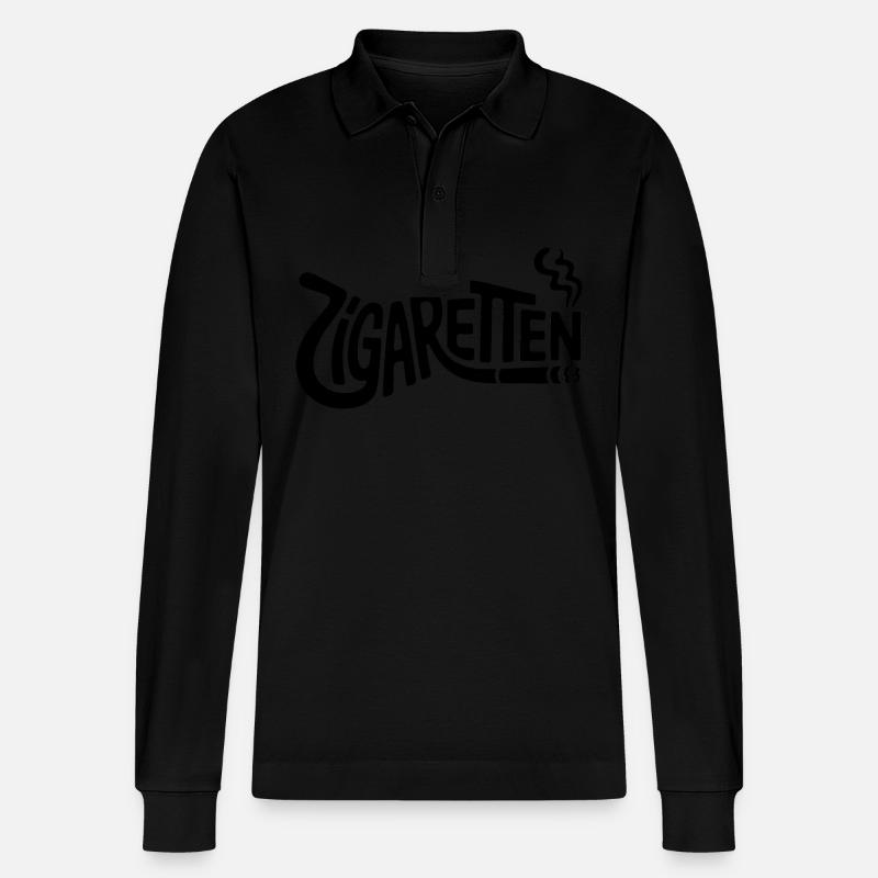 Zigaretten - Deutsche Memes - Stanley/Stella Unisex Bio-Langarm-Poloshirt Prepster - Schwarz